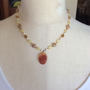 Cream, Tan, Brown Necklace, Pre-owned